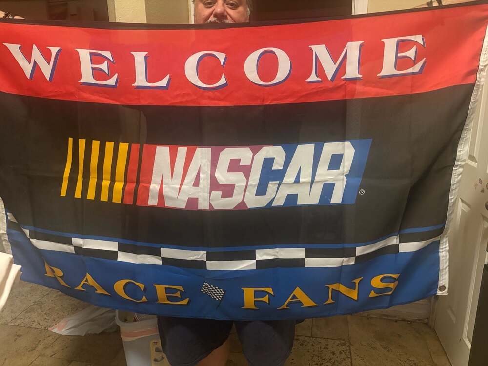 NASCAR Welcome Race Fans Checkered Flag 3x5 Banner